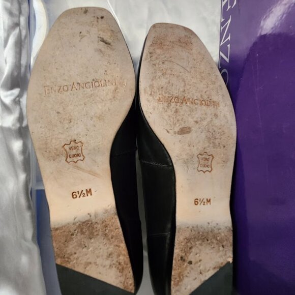 ENZO ANGIOLINI LIBERTY Black Leather Ladies Flats 6.5M - Picture 3 of 8